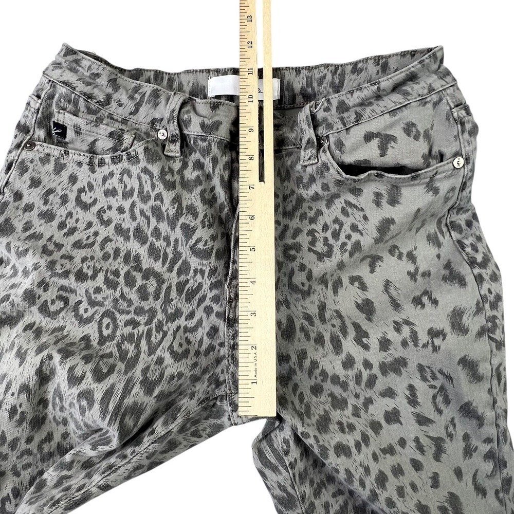 KanCan Womens Skinny Jeans Size 9 28 Gray Animal Print Raw Hem Ankle Stretch - Picture 8 of 9